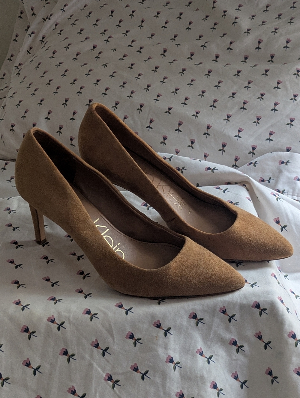 Calvin Klein Kirstin Tan Suede Heel 7